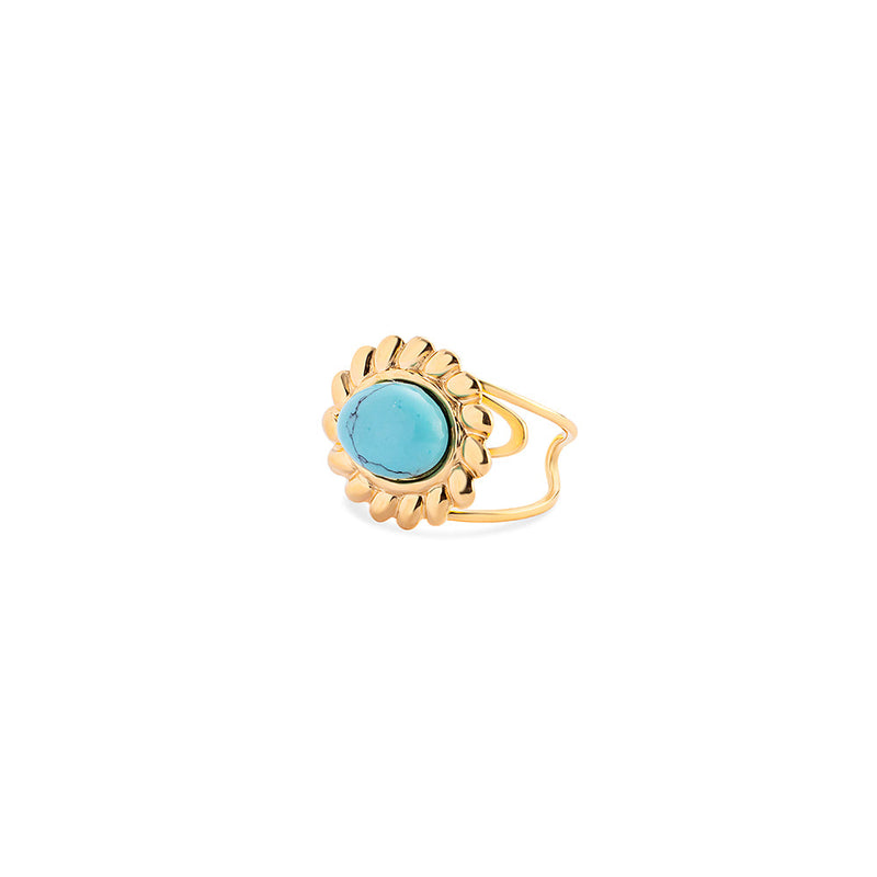 Marissa's Charm Ring In Golden and Turquoise