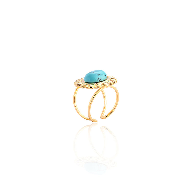 Marissa's Charm Ring In Golden and Turquoise