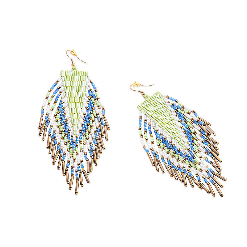 Heritage Feather Beaded Earrings