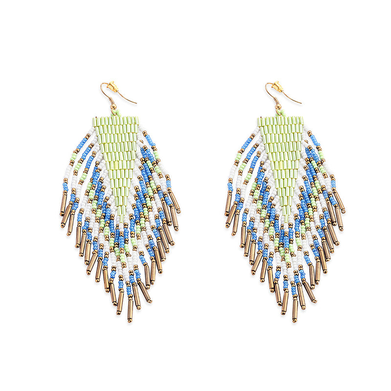 Heritage Feather Beaded Earrings