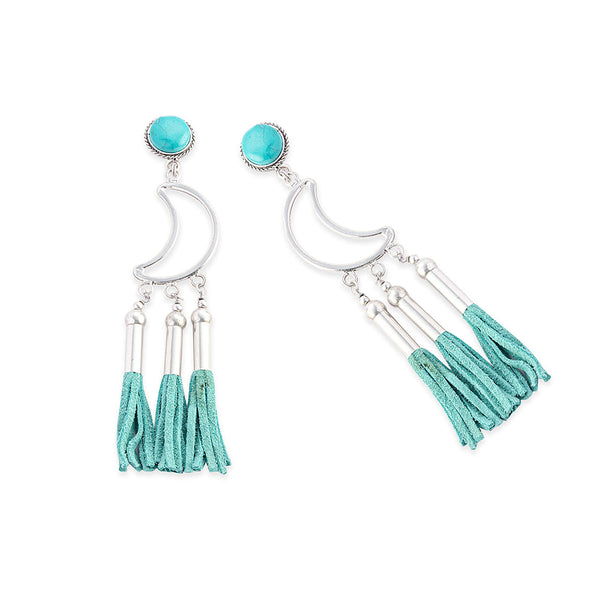 Radiant Moon Earrings In Blue