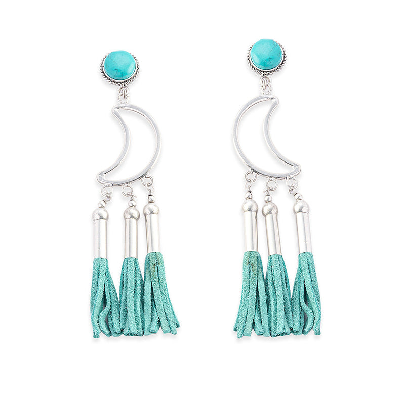 Radiant Moon Earrings In Blue