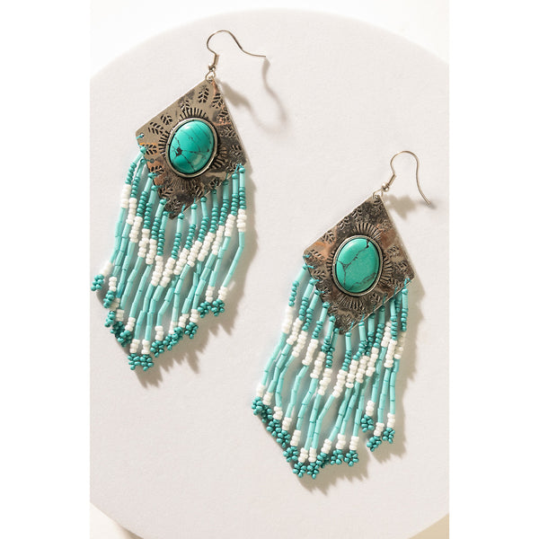 Streaming Starlight Beaded Earrings In Sky Blue - Myra USA