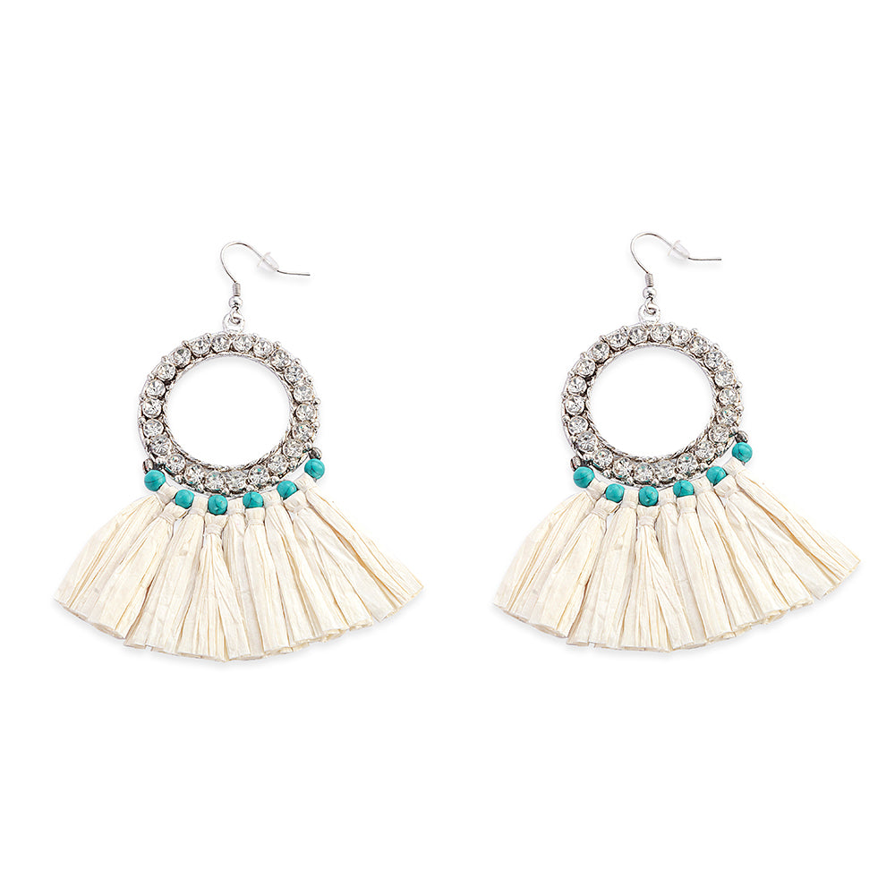 Cornbrush Dancers Earrings In White - Myra USA
