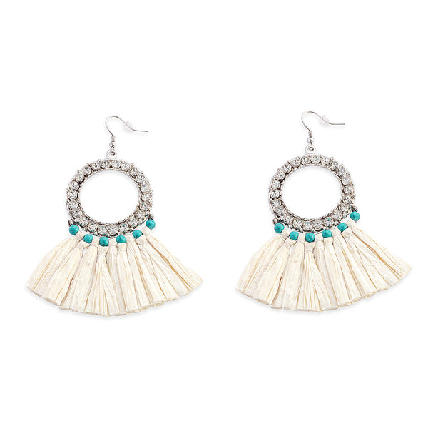 Cornbrush Dancers Earrings In White