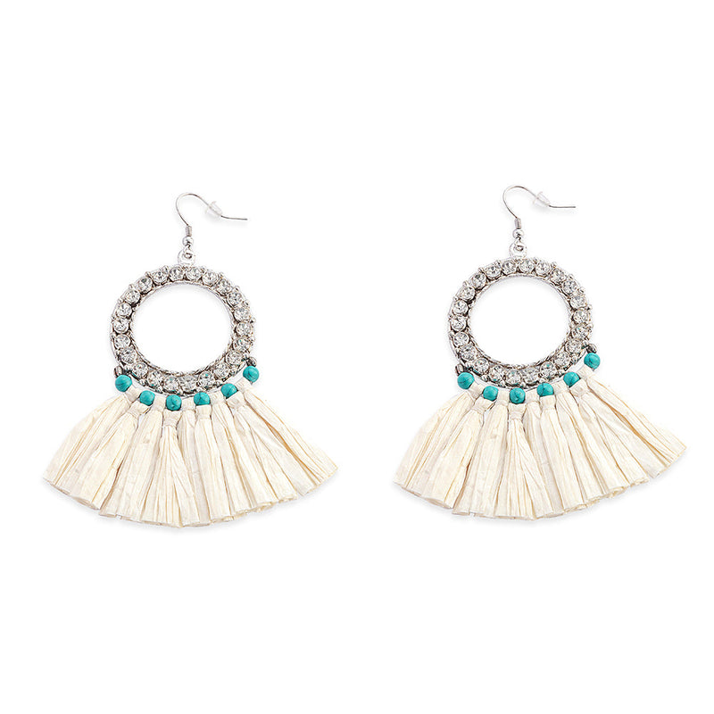 Cornbrush Dancers Earrings In White