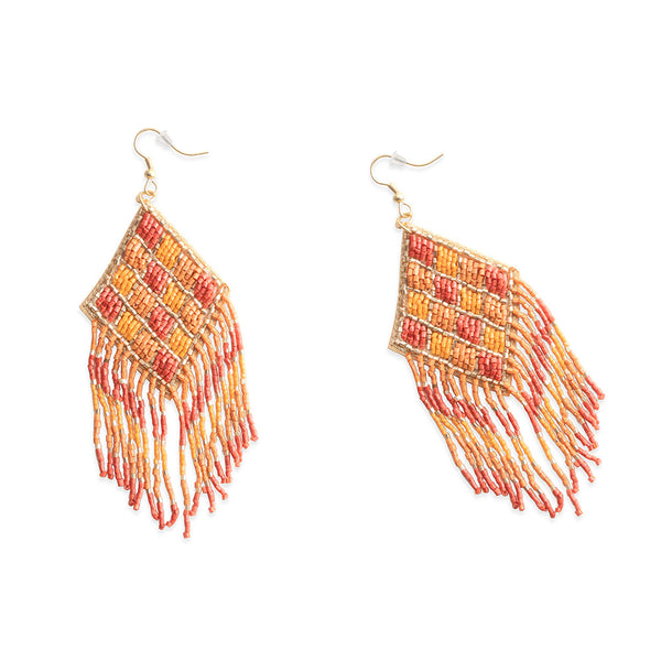 Shield in Flight Beaded Earrings  In Multicolor