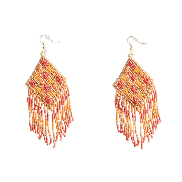 Shield in Flight Beaded Earrings  In Multicolor