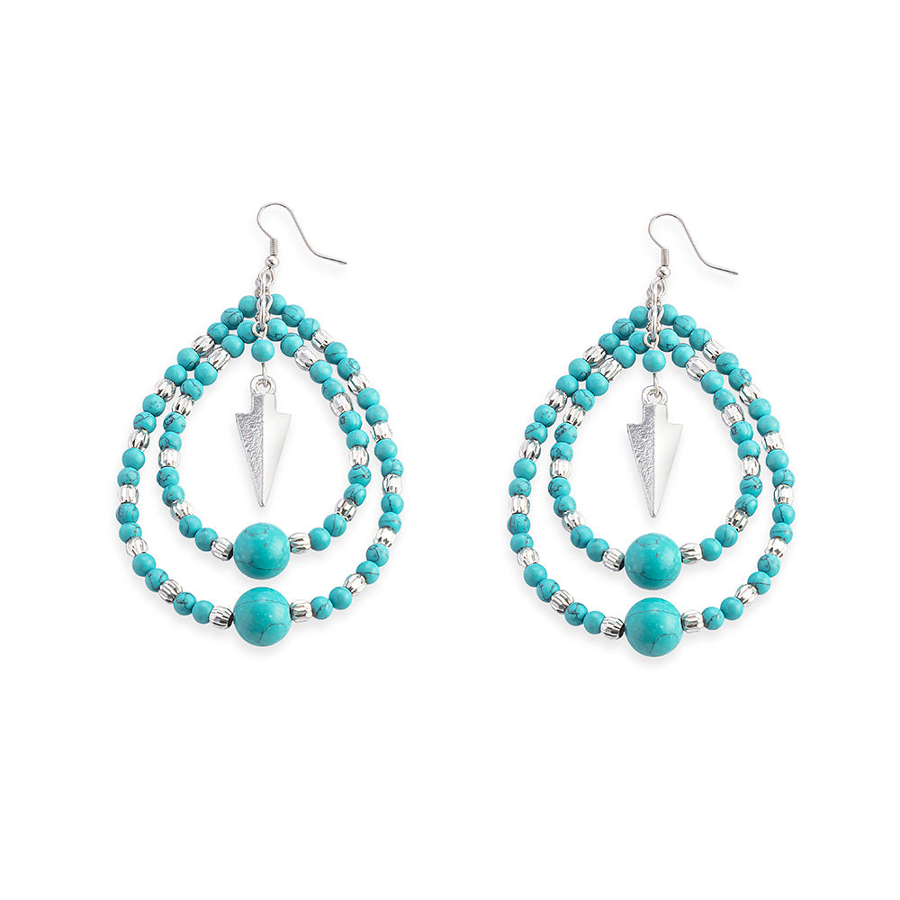 Heritage Arrow Earrings In Blue - Myra USA