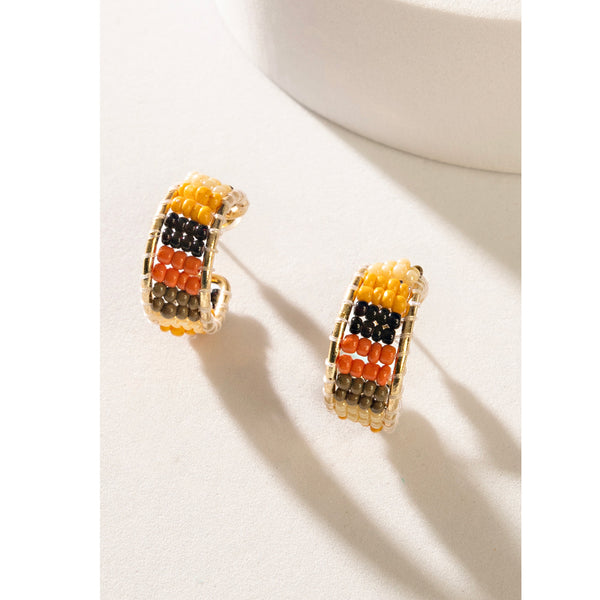 Gerramonda Bead Earrings In Black and Orange - Myra USA