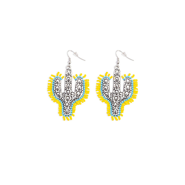 Radiant Saguaros Earrings In Yellow - Myra USA