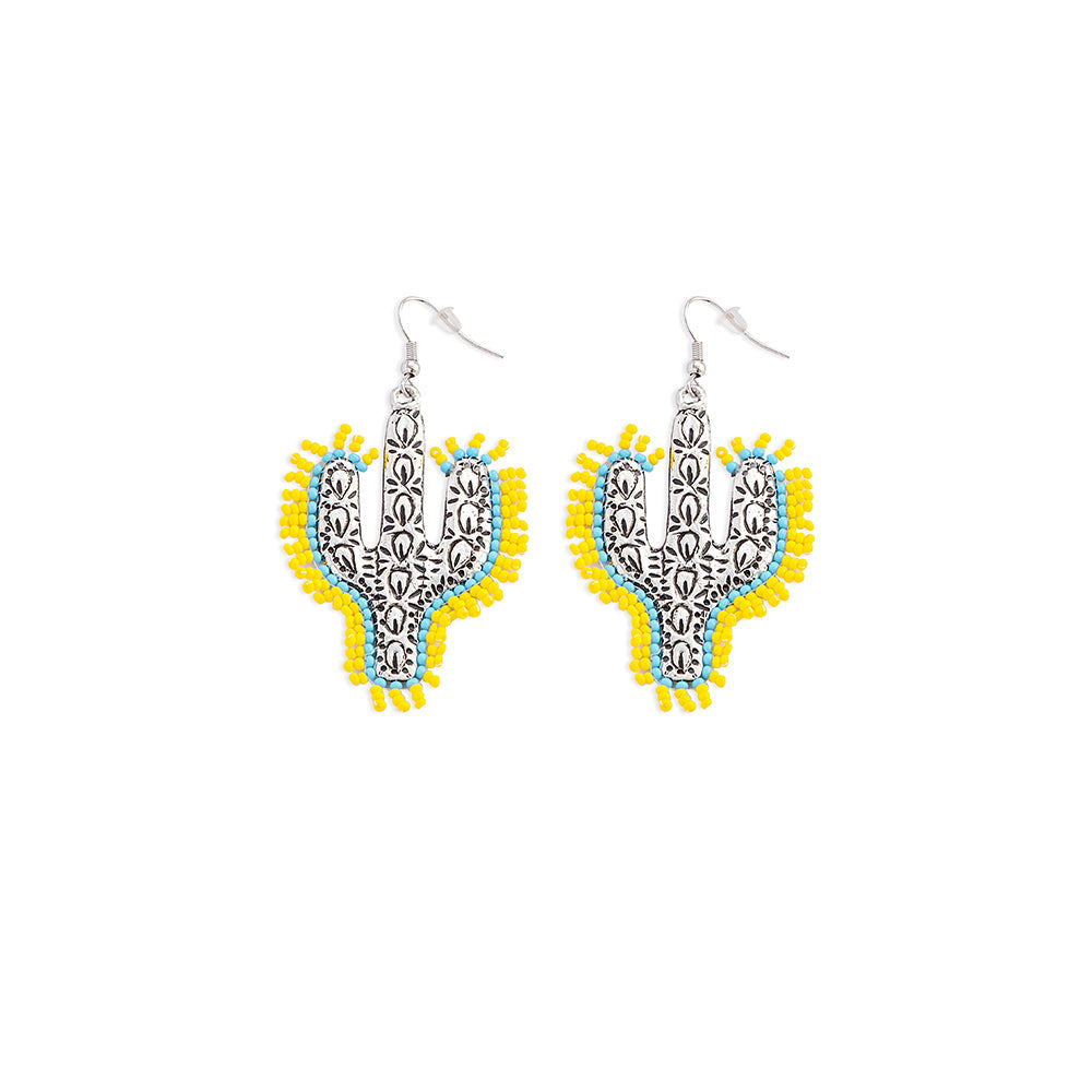Radiant Saguaros Earrings In Yellow - Myra USA