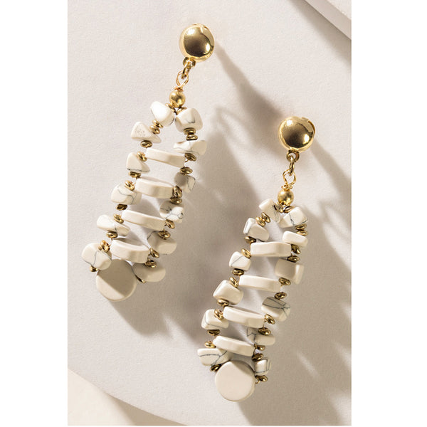 Seraphah Dimensional Earrings In White - Myra USA