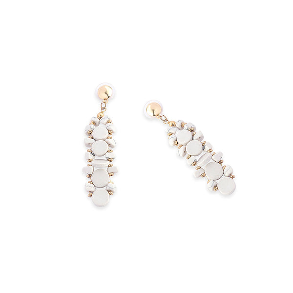 Seraphah Dimensional Earrings In White