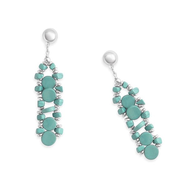 Seraphah Dimensional Earrings In Turqoise - Myra USA