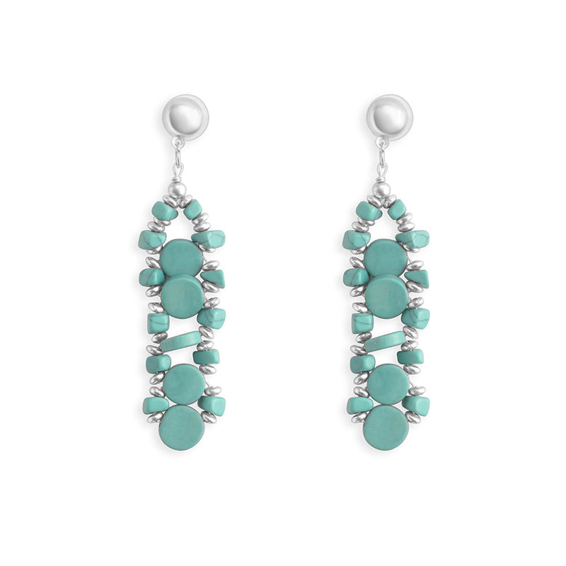 Seraphah Dimensional Earrings In Turqoise