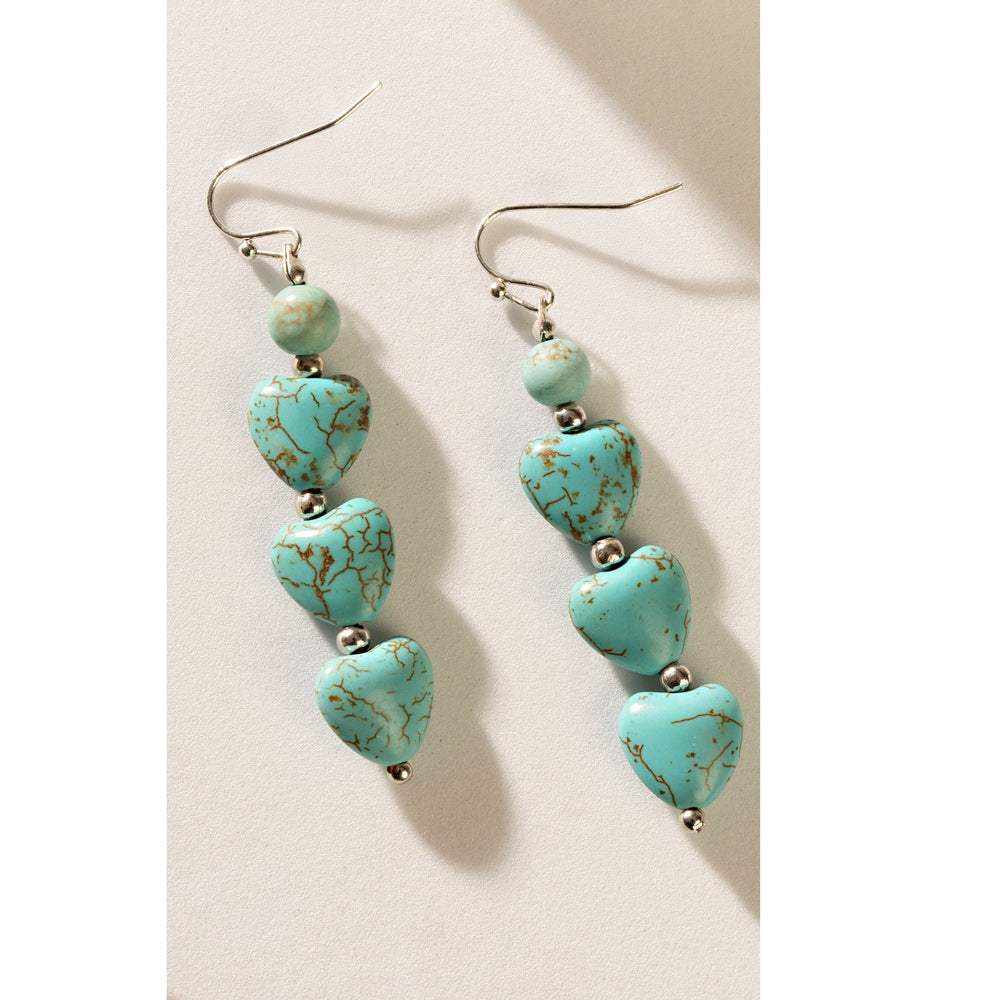 Flowing Hearts Earrings In Blue - Myra USA