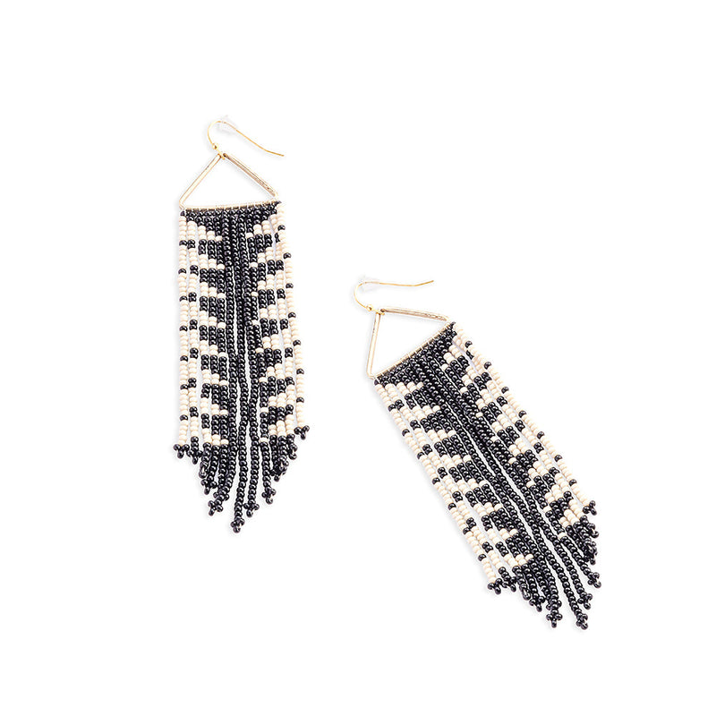 Luce en Luce Beaded Earrings In Black And White