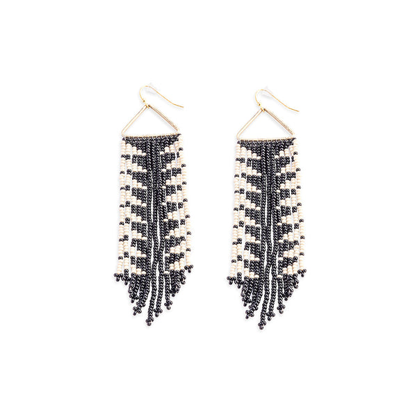 Luce en Luce Beaded Earrings In Black And White