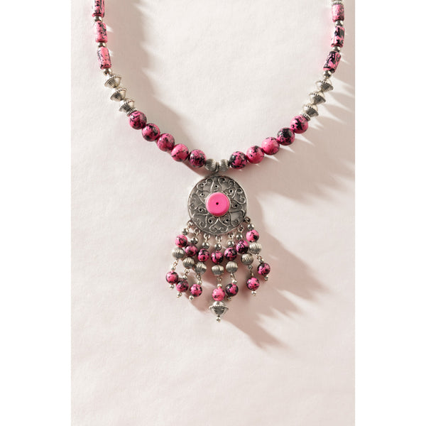 Luxi Concho Necklace In Pink - Myra USA