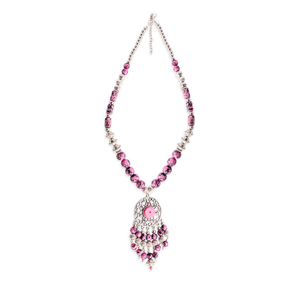 Luxi Concho Necklace In Pink