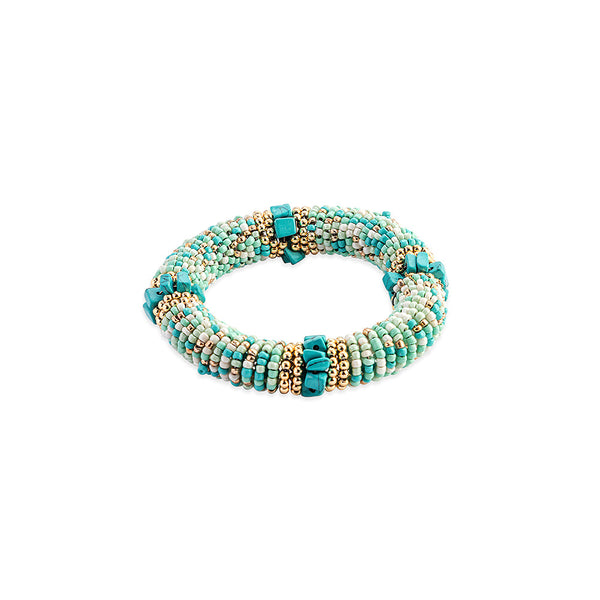 Great Valley Beaded Bracelet In Turquoise - Myra USA