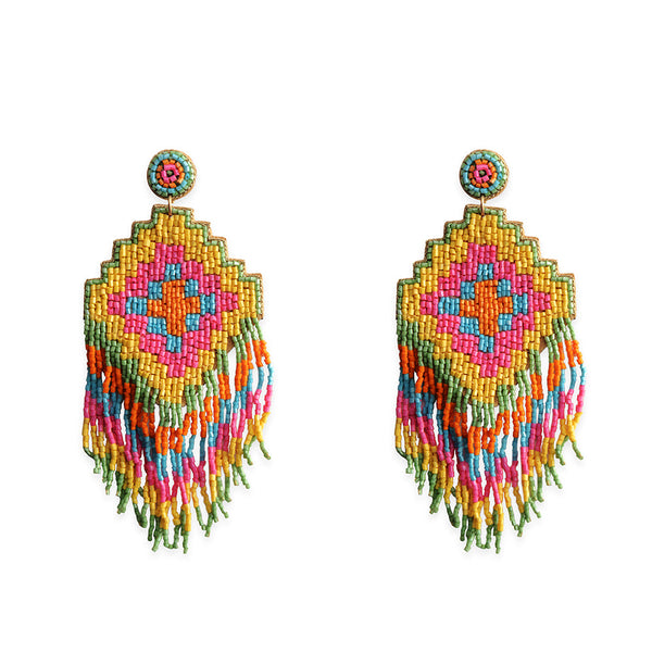 Splendor Dance Beaded Earrings In Multicolor - Myra USA