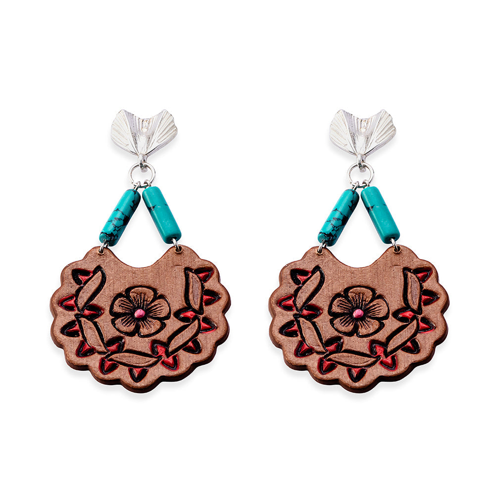 Mesa Magnolia Earrings In Brown - Myra USA