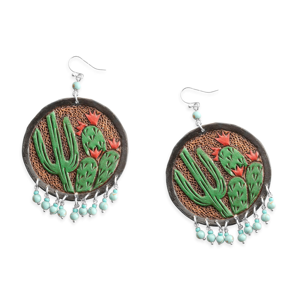 Prairie Pricklies Earrings In Green - Myra USA