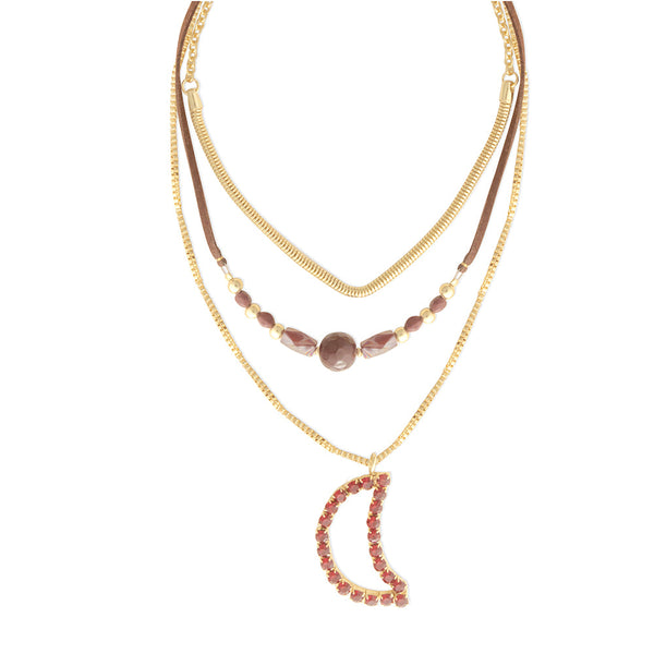 Cresecent Moon Falling Necklace - Myra USA