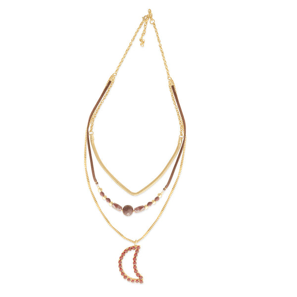 Cresecent Moon Falling Necklace - Myra USA