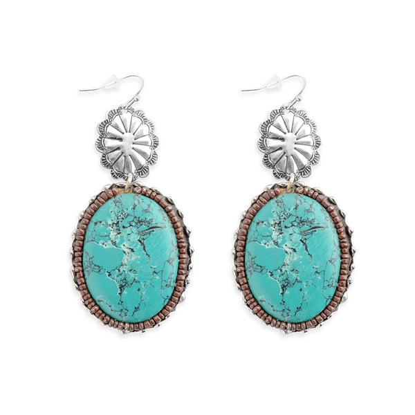 Conchos Midas Earrings In Blue - Myra USA