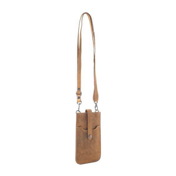Golden Canyon Cell Phone Bag In Dark Brown - Myra USA