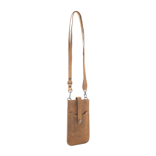 Golden Canyon Cell Phone Bag In Dark Brown - Myra USA