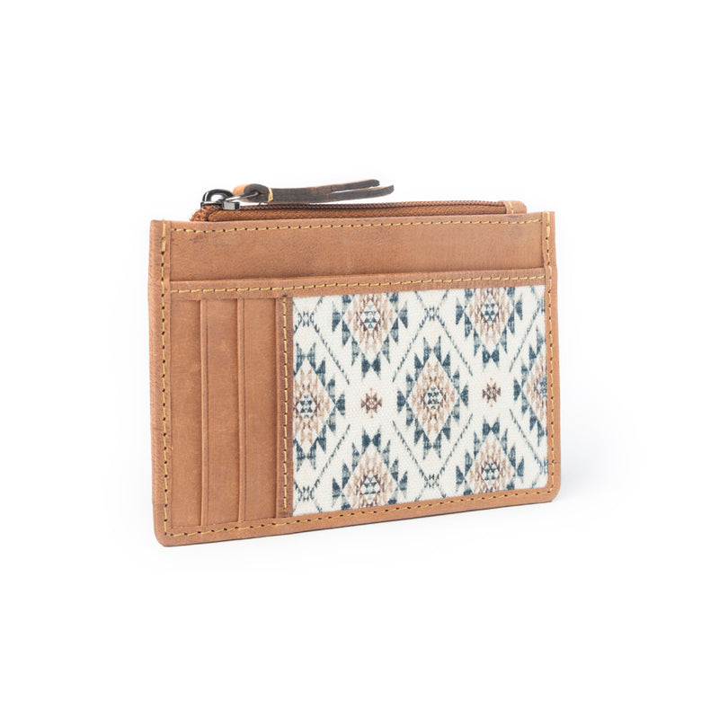 Desert Diamond Credit Card Holder In White and Brown