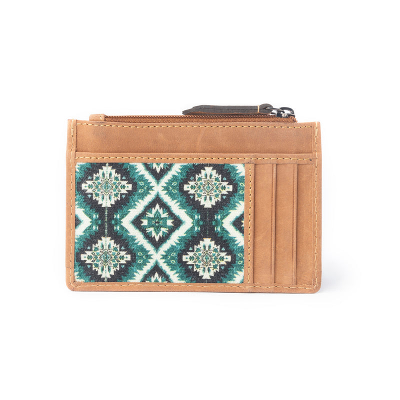 Desert Diamond Credit Card Holder In Brown and Green