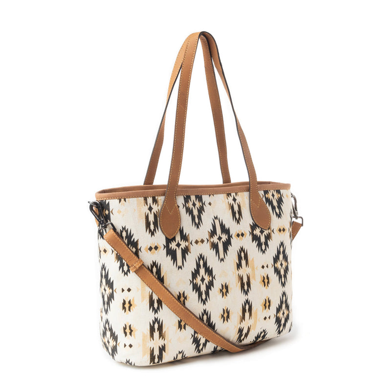 Desert Sky Star Tote Bag In Off White and Black