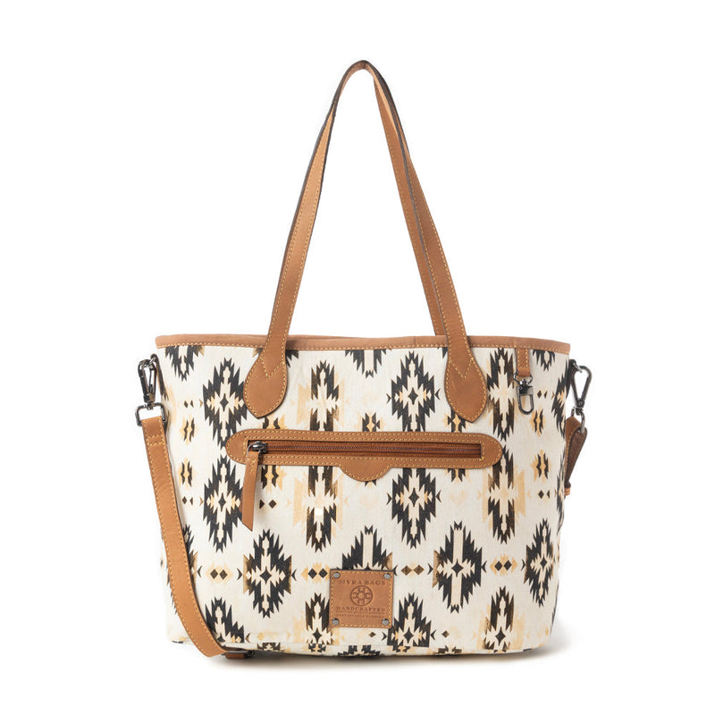 Desert Sky Star Tote Bag In Off White and Black