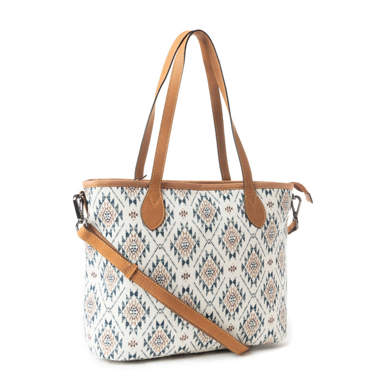 Desert Sky Star Tote Bag In Off White and Gray