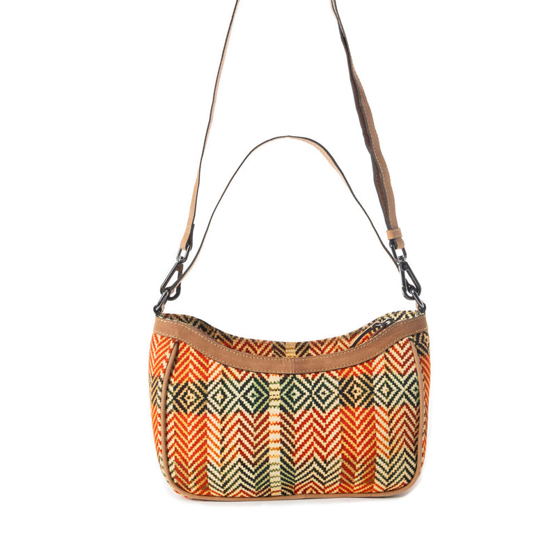 Harvest Chevron Crossbody Bag In Orange