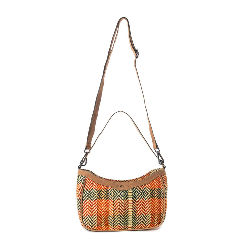 Harvest Chevron Crossbody Bag In Orange