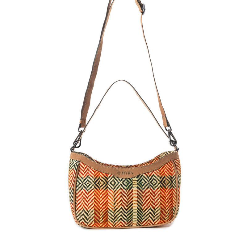 Harvest Chevron Crossbody Bag In Orange