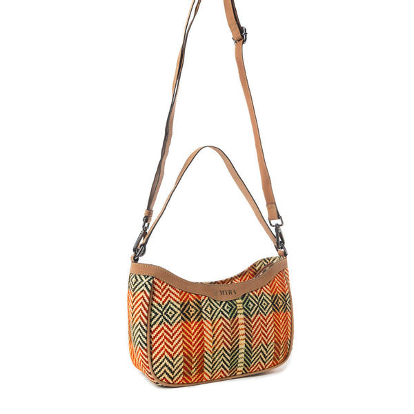 Harvest Chevron Crossbody Bag In Orange - Myra USA