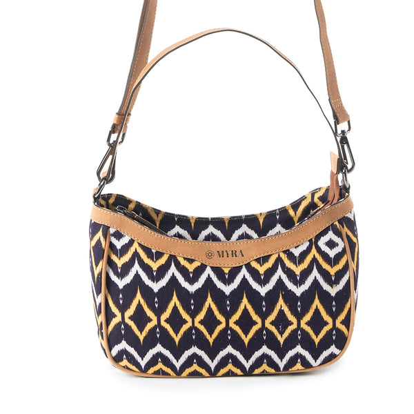 Harvest Chevron Crossbody Bag In Black - Myra USA