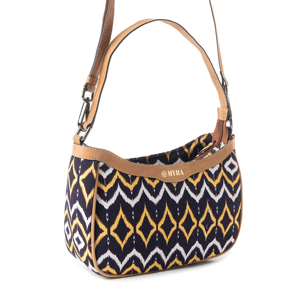 Harvest Chevron Crossbody Bag In Black - Myra USA