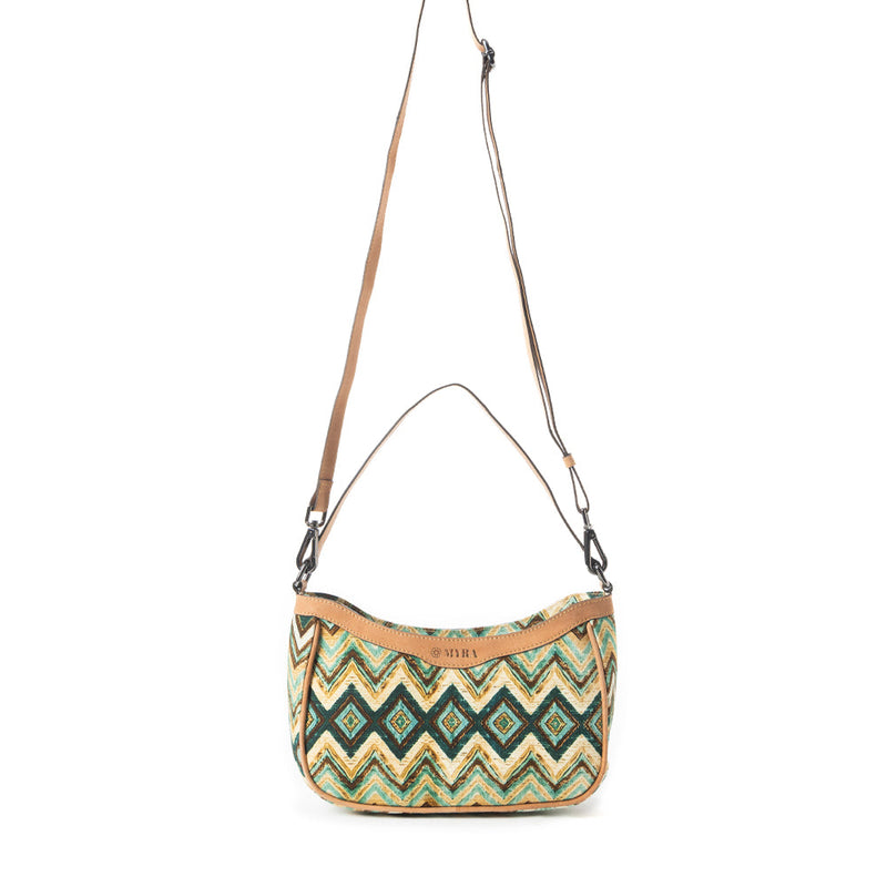 Harvest Chevron Crossbody Bag In Green