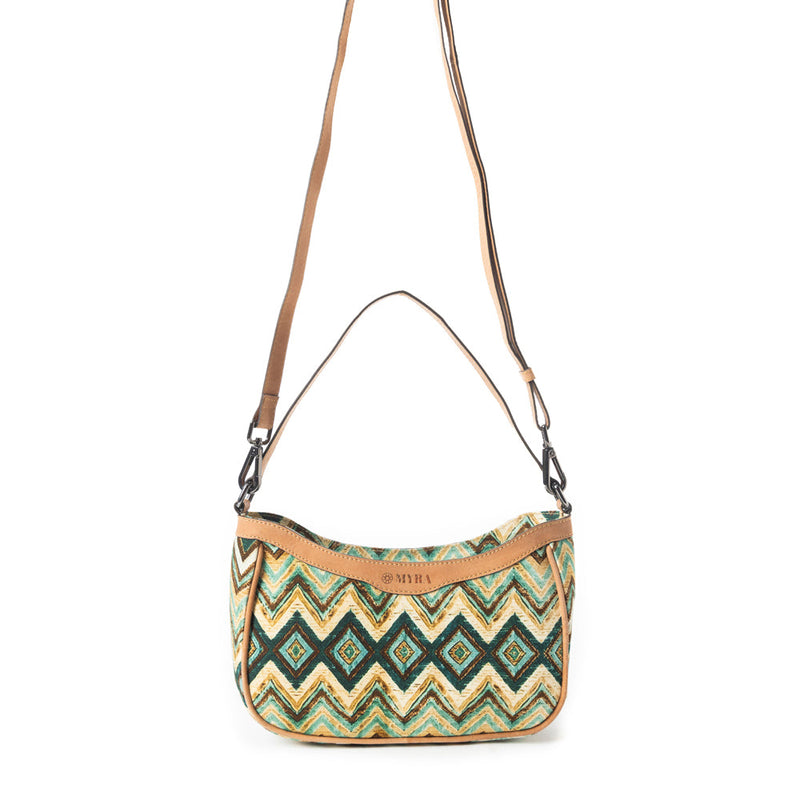 Harvest Chevron Crossbody Bag In Orange