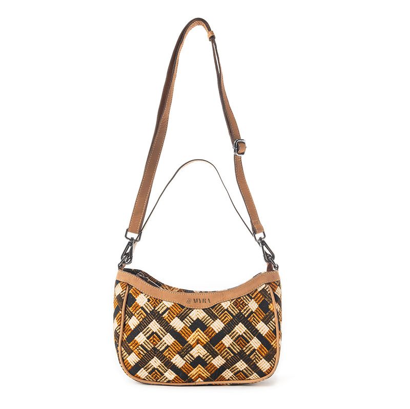 Harvest Chevron Crossbody Bag In Brown