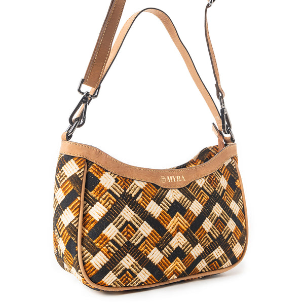 Harvest Chevron Crossbody Bag In Brown