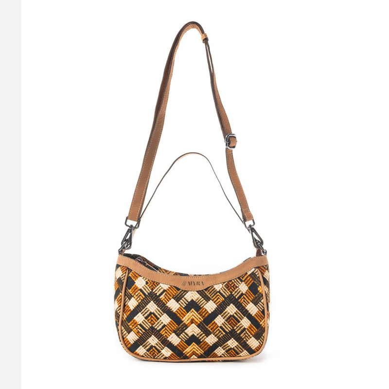 Harvest Chevron Crossbody Bag In Orange